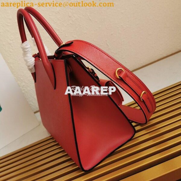 Replica Prada Monochrome red Saffiano Leather Bag 7