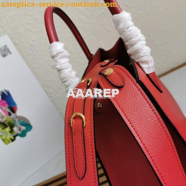 Replica Prada Monochrome red Saffiano Leather Bag 8