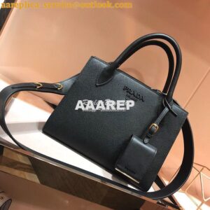 Replica Prada Monochrome Saffiano leather bag 1ba156 Black