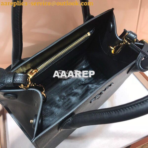 Replica Prada Monochrome Saffiano leather bag 1ba156 Black 8