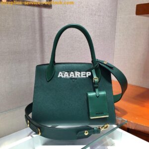 Replica Prada Monochrome Saffiano leather bag 1ba156 Green