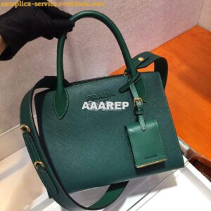 Replica Prada Monochrome Saffiano leather bag 1ba156 Green 2