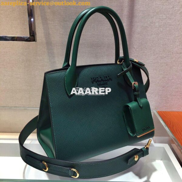 Replica Prada Monochrome Saffiano leather bag 1ba156 Green 5