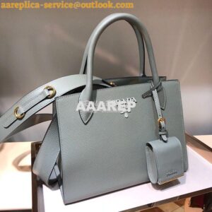 Replica Prada Monochrome Saffiano leather bag 1ba156 Grey 2