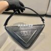 Replica Prada 1NQ043 Triangle leather pouch Apricot