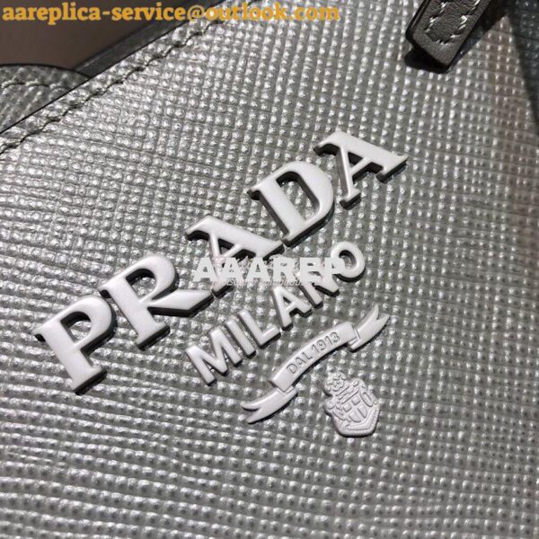 Replica Prada Monochrome Saffiano leather bag 1ba156 Grey 6