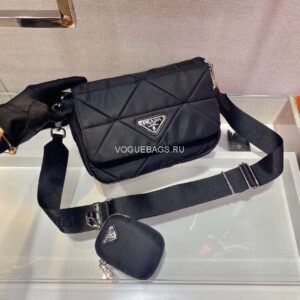 Replica Prada 1BD292 Prada Three In One Nylon Shoulder Bag Black