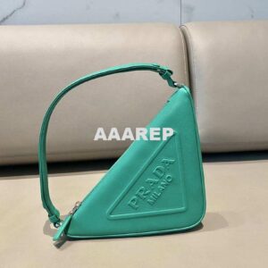 Replica Prada 1NQ043 Triangle leather pouch Lake Blue