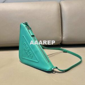 Replica Prada 1NQ043 Triangle leather pouch Lake Blue 2