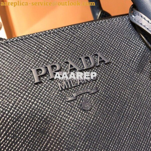 Replica Prada Monochrome Saffiano leather bag 1ba156 Navy 5