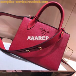 Replica Prada Monochrome Saffiano leather bag 1ba156 Red