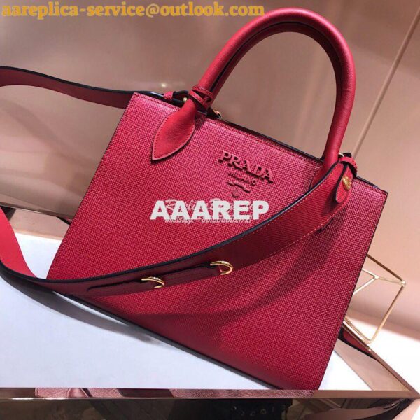 Replica Prada Monochrome Saffiano leather bag 1ba156 Red 3