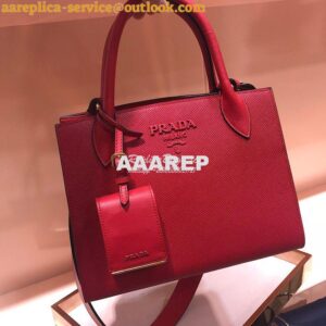 Replica Prada Monochrome Saffiano leather bag 1ba156 Red 2