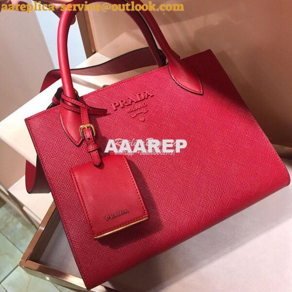 Replica Prada Monochrome Saffiano leather bag 1ba156 Red 5