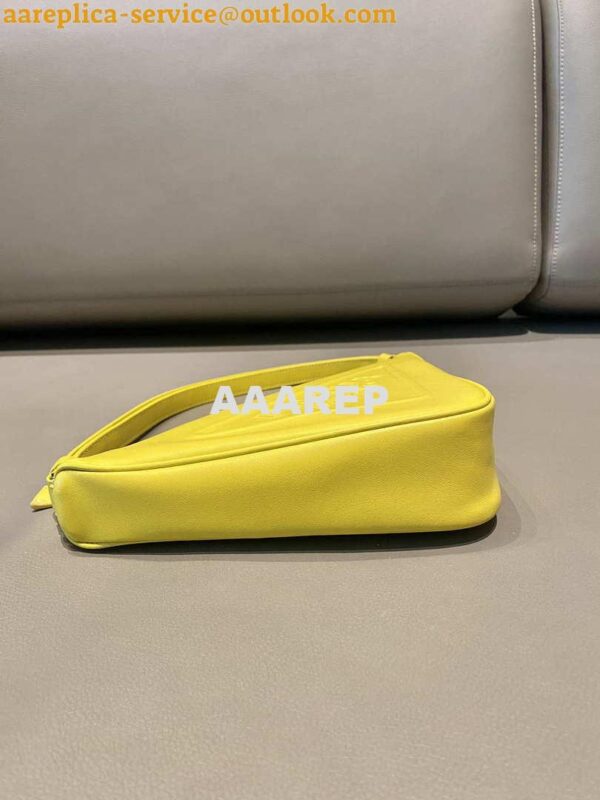 Replica Prada 1NQ043 Triangle leather pouch Yellow 6