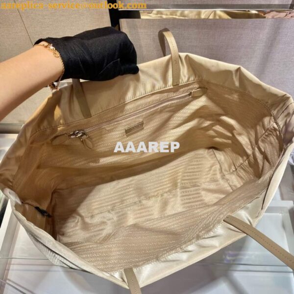 Replica Prada 1BG107 Re Nylon Medium Tote Bag Apricot 6