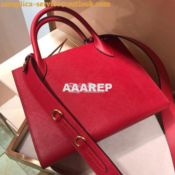 Replica Prada Monochrome Saffiano leather bag 1ba156 Red 10