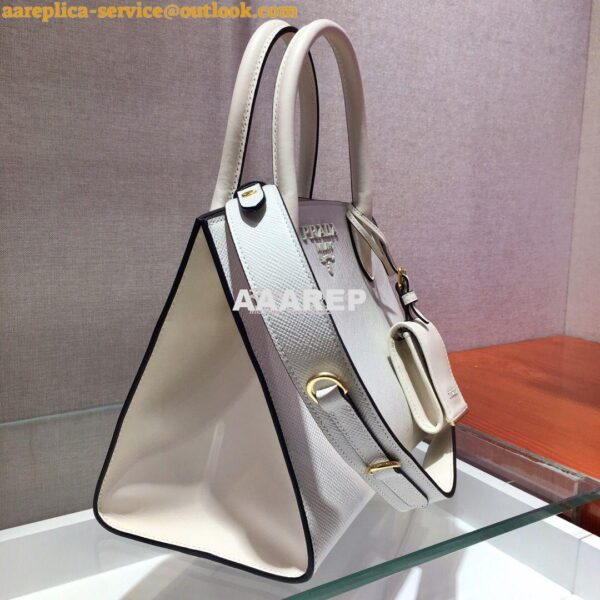 Replica Prada Monochrome Saffiano leather bag 1ba156 White 5