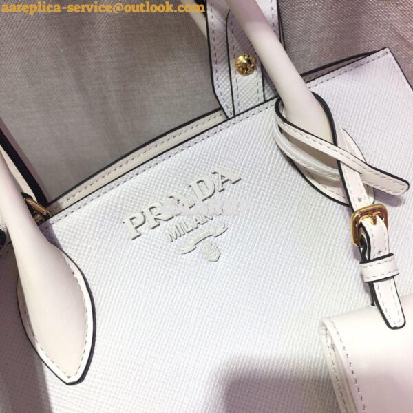 Replica Prada Monochrome Saffiano leather bag 1ba156 White 6