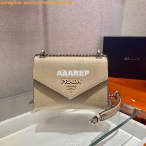 Replica Prada Monochrome Saffiano leather bag 1BD127 Beige