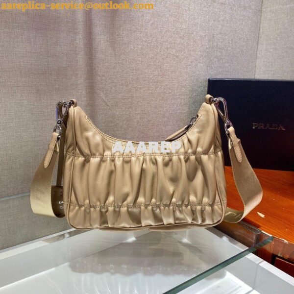 Replica Prada 1BH204 Mini Bags Prada Crossbody Leather bag In Apricot 3