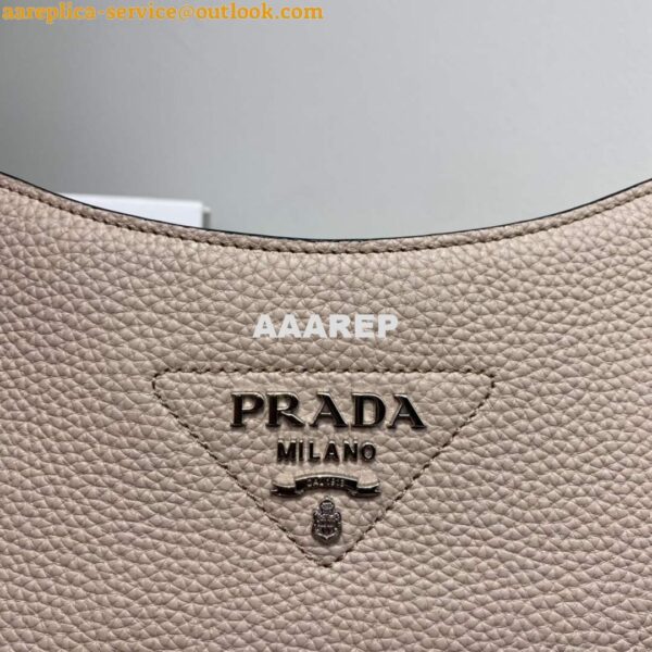 Replica Prada Leather hobo bag 1BC073 In Pink 3