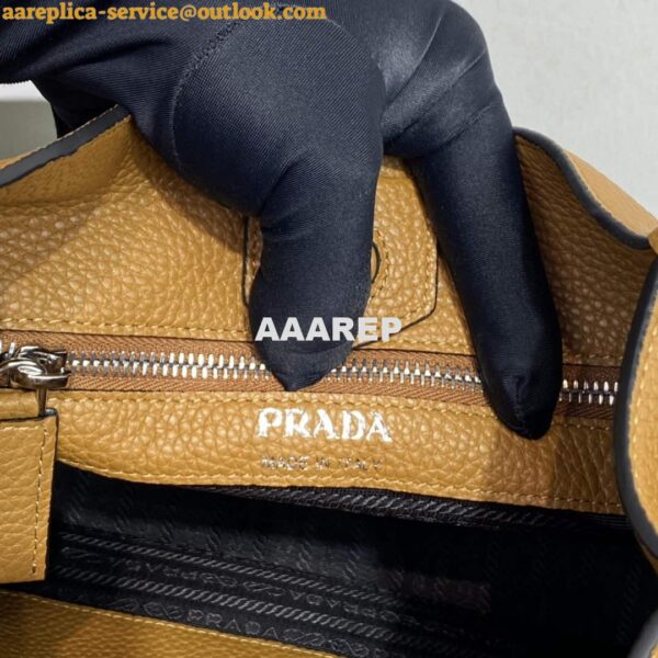 Replica Prada Leather hobo bag 1BC073 Tan 10