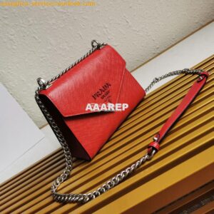 Replica Prada Monochrome Saffiano leather bag 1BD127 Red 2