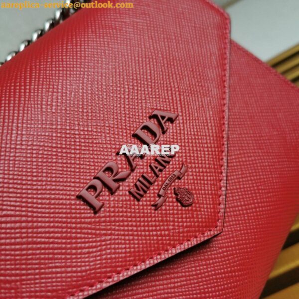 Replica Prada Monochrome Saffiano leather bag 1BD127 Red 5