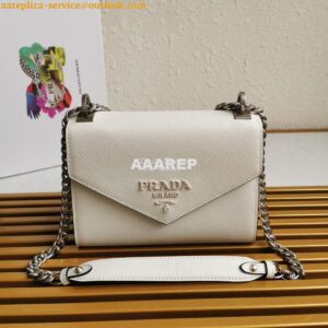 Replica Prada Monochrome Saffiano leather bag 1BD127 White