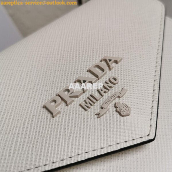 Replica Prada Monochrome Saffiano leather bag 1BD127 White 5