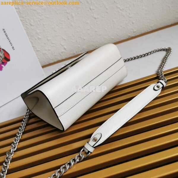 Replica Prada Monochrome Saffiano leather bag 1BD127 White 6