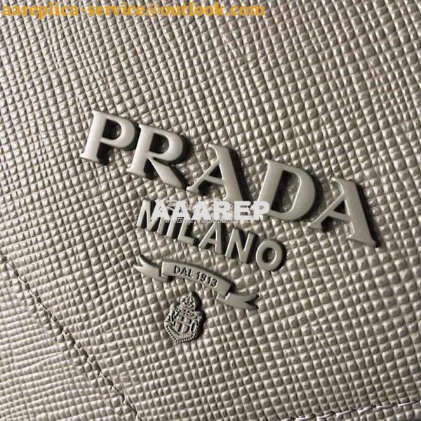 Replica Prada Monochrome Saffiano Leather Bag 1bd186 Grey 7