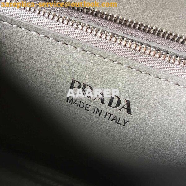 Replica Prada Monochrome Saffiano Leather Bag 1bd186 Grey 9