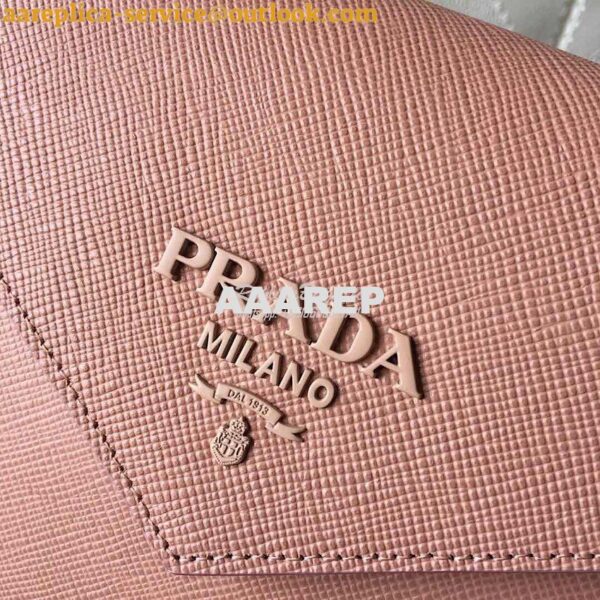 Replica Prada Monochrome Saffiano Leather Bag 1bd186 Powder Pink 6