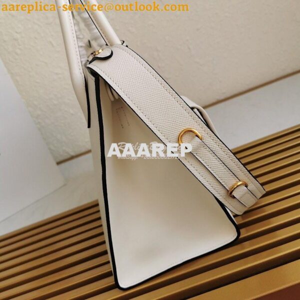 Replica Prada Monochrome White Saffiano Leather Bag 7