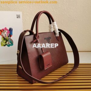 Replica Prada Monochrome Wine Saffiano Leather Bag 2