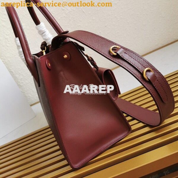 Replica Prada Monochrome Wine Saffiano Leather Bag 7