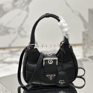 Replica Prada Moon Padded Nappa-leather Bag 1BA381 Black