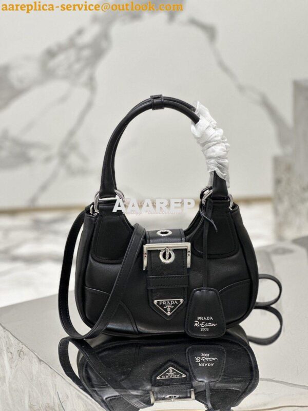 Replica Prada Moon Padded Nappa-leather Bag 1BA381 Black 3