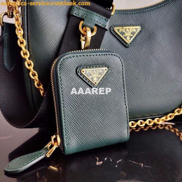 Replica Prada 1BH204 Prada Re-Edition 2005 Saffiano leather Bag in Dark Green 8