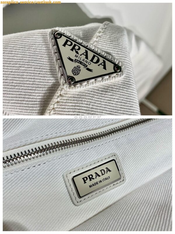 Replica Prada 1BG395 Drill tote Shoulder bag White 9