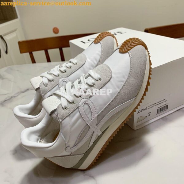 Replica Loewe Flow Runner in Suede L815282 Grey White 4