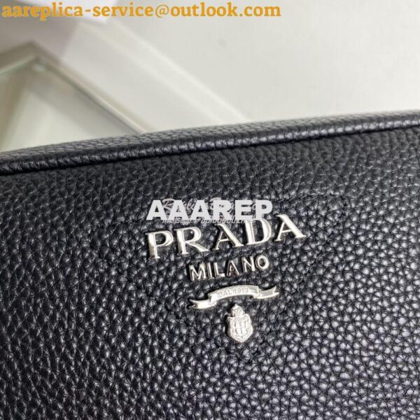 Replica Prada New Medium Camera leather bag 1BH082 Black 5