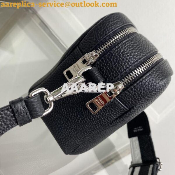 Replica Prada New Medium Camera leather bag 1BH082 Black 7