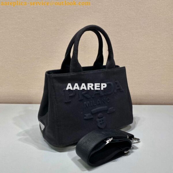 Replica Prada 1BG439 Denim Tote bag black 4