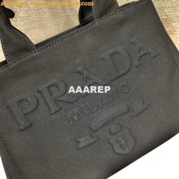 Replica Prada 1BG439 Denim Tote bag black 6