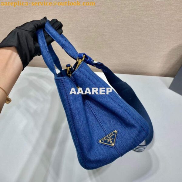 Replica Prada 1BG439 Denim Tote bag Blue 8