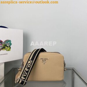 Replica Prada New Medium Camera leather bag 1BH082 Sand