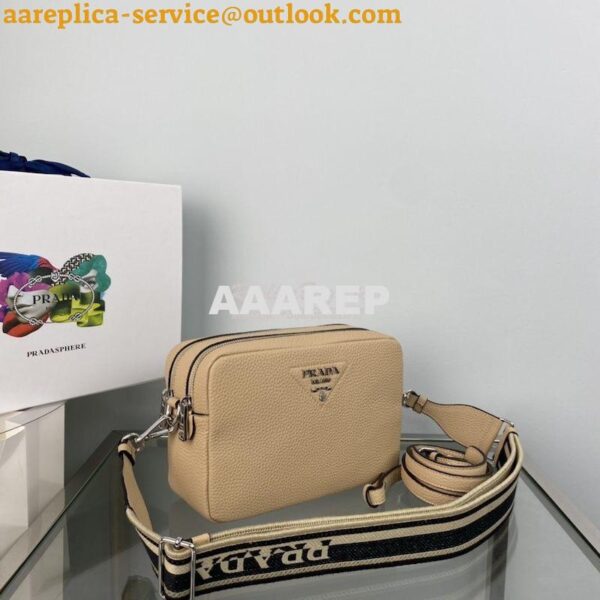 Replica Prada New Medium Camera leather bag 1BH082 Sand 4